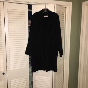 LOFT Black Wool Sweatercoat - Coatigan